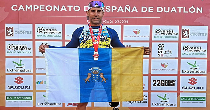 Lionel Morales, campeón de España de duatlón paralímpico PTS2 tras exhibirse en Cáceres